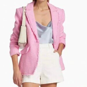 Cinq a Sept Khloe Boucle Blazer NWT Pink Lemonade Size 2